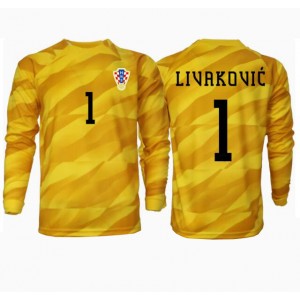 Fotbalové Dres Chorvatsko Dominik Livakovic #1 Brankářské Domácí Oblečení ME 2024 Dlouhý Rukáv